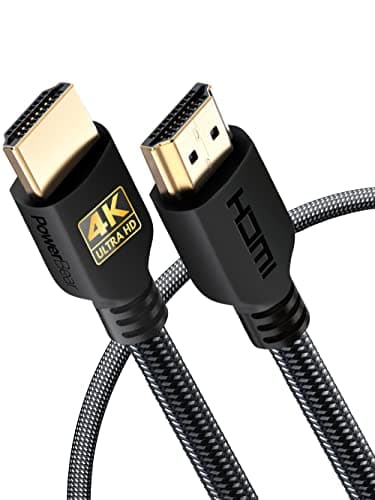 Image of PowerBear 4K HDMI Cable 1M | High Speed, Braided Nylon & Gold Connectors, 4K @ 60Hz, Ultra HD, 2K, 1080P, ARC & CL3 Rated | for Laptop, Monitor, PS5, PS4, Xbox One, Fire TV, Apple TV PC