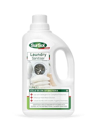 Image of SurSol Active - Antibacterial Laundry Sanitiser 1L - Kills 99.9% of Bacteria & Odours - Hygienic Fabric Disinfectant for Clothes, Towels & Bedding