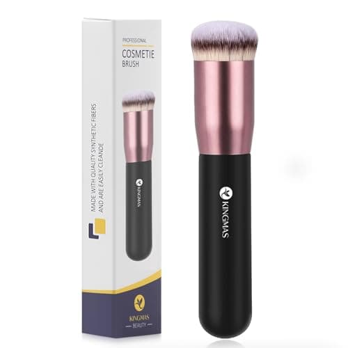 Image of KINGMAS Round Top Foundation Brush, Premium Kabuki Makeup Brush for Liquid, Blending, Cream, Powder,Blush Buffing Stippling Face Makeup Tools