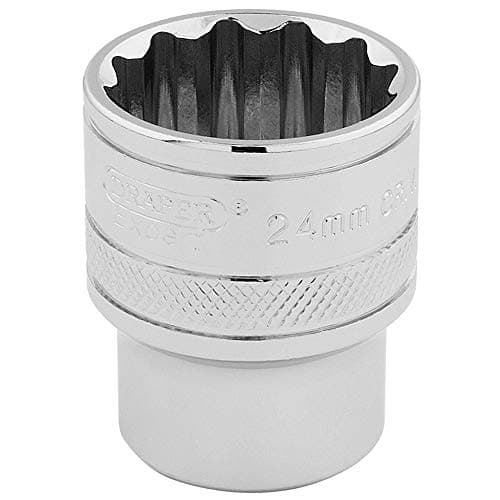 Image of Draper Expert 1/2" 24mm Square Drive Socket | 12 Point Hex Socket | Chrome Vanadium Steel Wrench Accessory | 33372