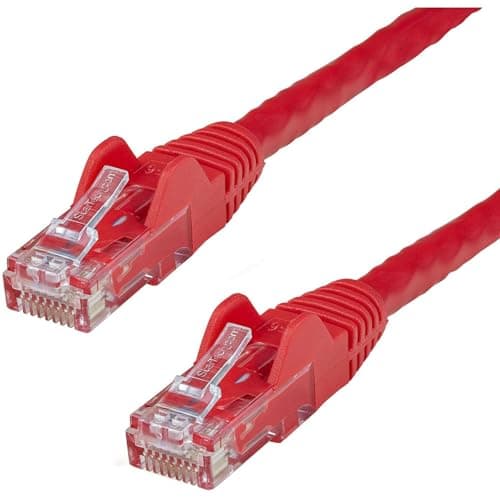 Image of StarTech.com 50ft CAT6 Ethernet Cable - Red CAT 6 Gigabit Ethernet Wire -650MHz 100W PoE RJ45 UTP Network/Patch Cord Snagless w/Strain Relief Fluke Tested/Wiring is UL Certified/TIA (N6PATCH50RD)