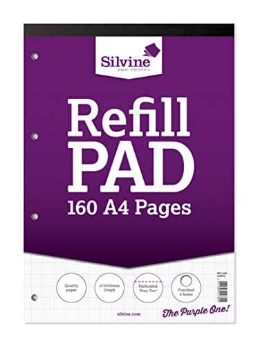 Image of Silvine Graph Refill Pad, White, A4 Size, 160 Pages