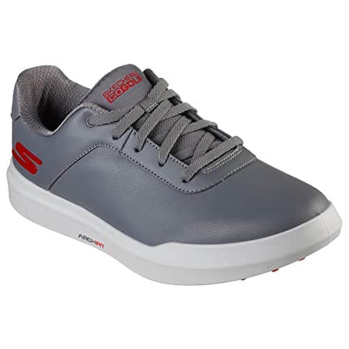 Image of Skechers Mens Relaxed Fit: GO Golf Drive 5 Trainers Grey/Red 8 (42)