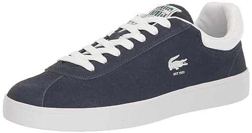 Image of Lacoste - Mens Baseshot Leather Sneakers, Color Navy/White, Size: 8 UK