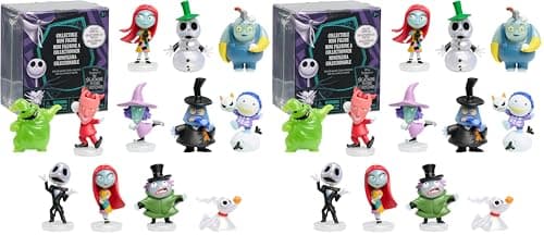 Image of Just Play Disney Tim Burton's The Nightmare Before Christmas Collectible Figure, 9 cm Figurines, Toy for Fans, Boys, Girls, Kids, Ages 3 and Up (Pack of 2)