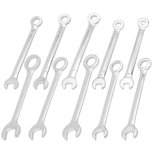 Image of Mesee 10 Pieces Mini Combination Wrench Set Metric Small Ignition Wrenches 4-11mm Open and Box End Wrench Set Dual-Use Spanner Hand Repair Tool for Automotive Bike Industry Machine Home Appliance