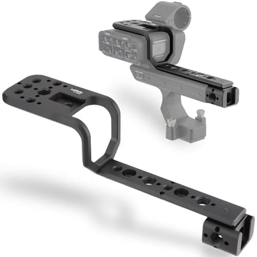 Image of Leftfoto Handle Extension Rig Compatible with XLR Handle Unit for Sony Camera FX3 FX30,Extension Bracket Grip with Cold Shoe,NATO & 1/4"-20 and 3/8"-16 Threads