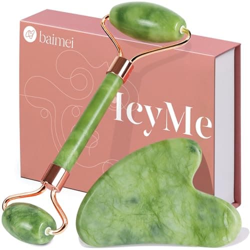 Image of BAIMEI Gua Sha Set and Jade Roller, Jade Gua Sha & Face Rollers for Women, Self Care Gifts for Women, Body Muscle Relaxing, Improve Eye Puffiness, Skin Care Gift