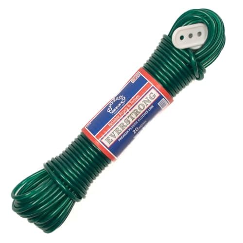 Image of Everlasto 'Everstrong' Premium Quality Steel Core PVC Clothesline Washing Line 4.7mm Thick (Green, 4.7mm x 30M)