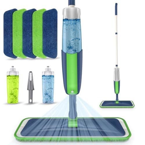 Image of Spray Mops for Cleaning Floors - MEXERRIS Floor Cleaning Mop with 5 Reusable Microfiber Pads 2 Refillable Bottles - Wet Dry Mop Dust Mops for Hardwood Laminate Vinyl Ceramic Tiles Floors Cleaning