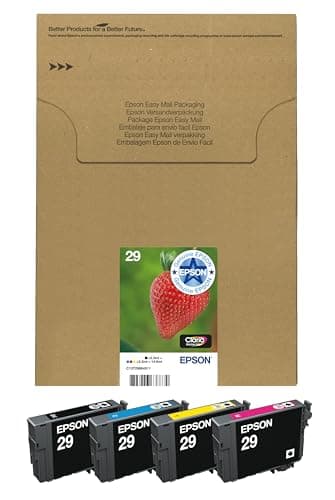 Image of Epson 29 Strawberry Genuine Multipack, Eco-Friendly Packaging, 4-colours Ink Cartridges, Claria Home Ink