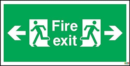 Image of Fire exit Arrow Left & Right Sign - 1.2mm Rigid Plastic 300mm x 150mm