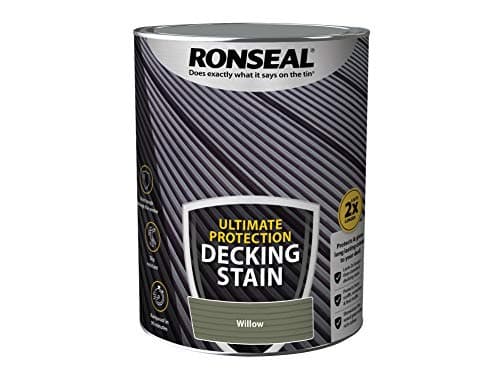Image of Ronseal Ultimate Protection Decking Stain Willow 5L – Long Lasting Weatherproof Finish, Slip Resistant, Durable Decking Protection for Outdoor Wood, Twice the Life of Standard Stains