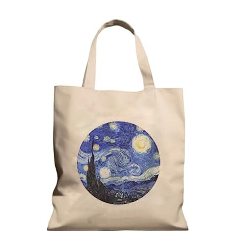 Image of FaceYee Starry Night Handbags Shoulder Bags Grocery Tote Bag 14" Wx16 H(35cmx45cm) Resuable Washable Color:Starry Night