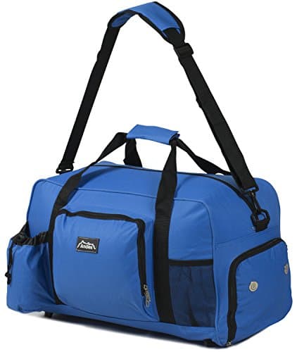 Image of Andes 40 Litre Blue Sports Gym Travel Bag Shoulder Holdall Luggage, Includes Shoe Pocket, Drinks Pocket and Adjustable Shoulder Strap