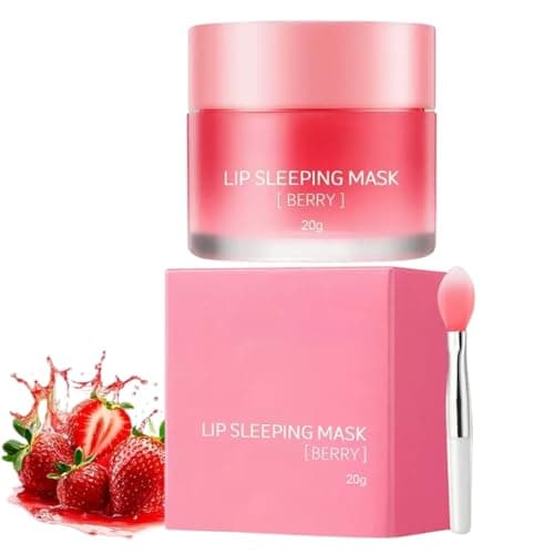 Image of Lip Mask Overnight - Berry Lip Sleeping Mask- Lip Sleep Mask Overnight Lip Skincare Lip Oils for Dry Chapped Lips, Fades Lip Lines & Peeling, Intense Moisturising Lip Balm for Repair, 20g