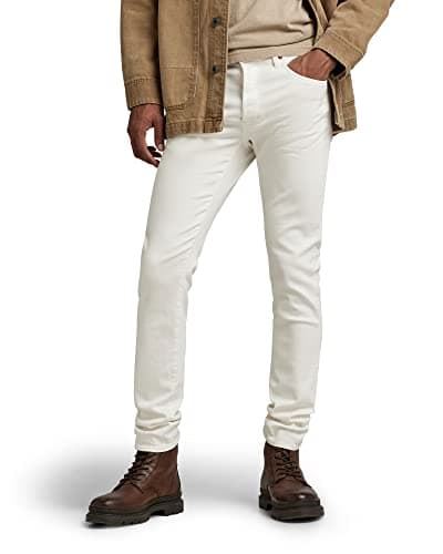 Image of G-Star Men's 3301 Slim Fit Jeans, White (white gd 51001-C258-G006), 26W / 32L