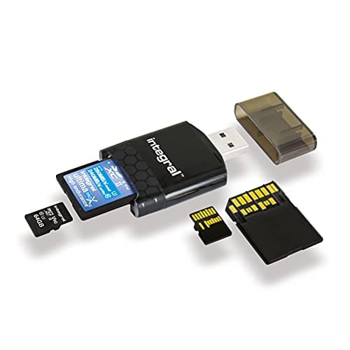 Image of Integral Micro SD & SD UHS-ii, UHS-11, UHS-2 USB3.0 Dual Slot Memory Card Reader Adapter - SuperSpeed transfer, Windows & Mac compatible and Supports UHS-II formats: SDHC, SDXC, microSDHC & microSDXC