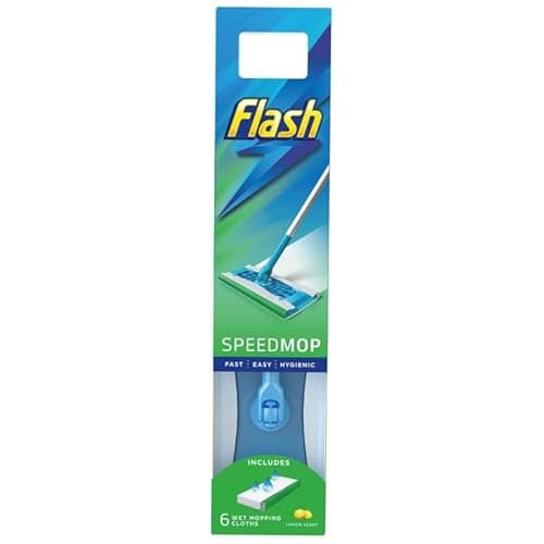 Image of Flash Speed Mop Starter Kit Mop + 6 Absorbing Refill Pads, Lemon | fast, clean and hygienic | Lemon | Floor Cleaning Mop | Easy Cleaning Mop