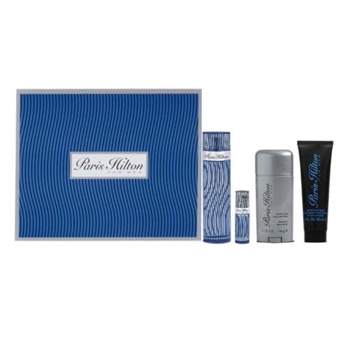 Image of Paris Hilton Paris Hilton For Men 4 Pc Gift Set 3.4oz EDT Spray, 3oz Hair and Body Wash, 2.75oz Alcohol Free Deodorant Stick, 0.34oz EDT Spray