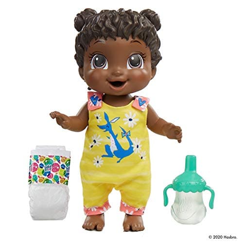 Image of Baby Alive Baby Gotta Bounce Doll, Kangaroo Outfit, Bounces with 25+ SFX and Giggles, Drinks and Wets, Black Hair Toy for Children Aged 3 and Up