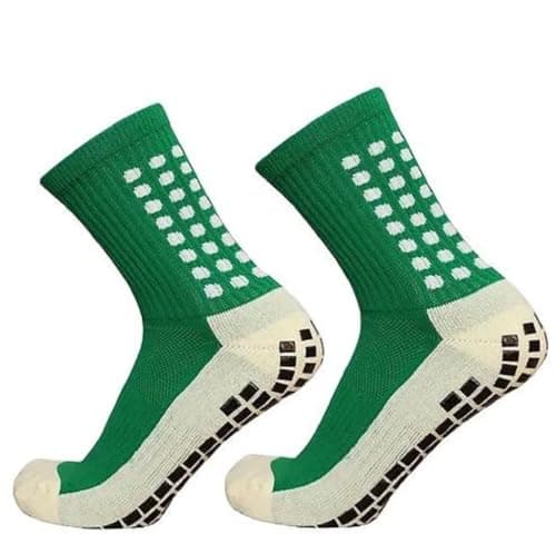 Image of Football Grip Socks Men and Women Non-Slip Silicone Bottom Soccer Grip Socks (UK, Numeric, 5, 9, Green)