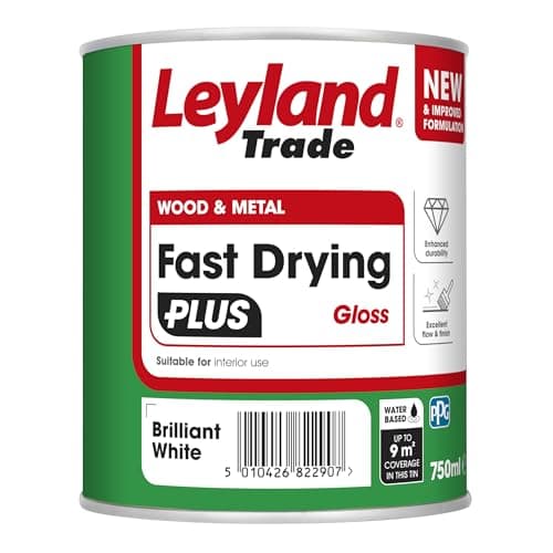 Image of Leyland Trade – Wood & Metal - Fast Drying Plus - Gloss - Brilliant White – Enhanced Durability – Excellent Flow & Professional Finish - 750ml