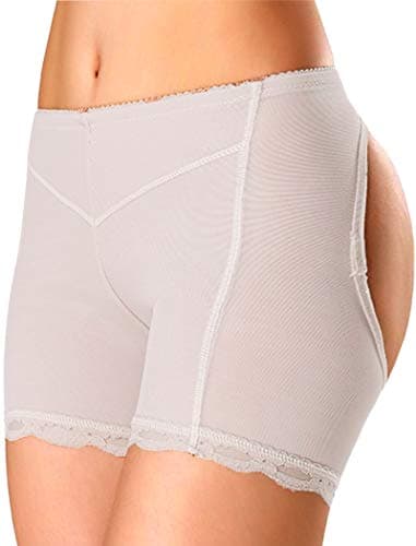Image of Jengo Butt Lifter Panties Butt Enhancer Underwear Hip Booty Lifter Shaper for Women Butt Lifting Boy Shorts Enhancer Shapewear (Nude with lace, Large)