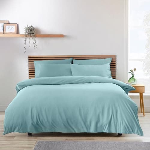 Image of Catherine Lansfield So Soft Easy Iron Single Duvet Cover Set Duck egg Blue