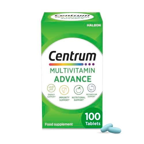 Image of Centrum Advance Multivitamin & Mineral Supplements, 24 essential nutrients including vitamin D, C, Calcium, Daily Multivitamin Tablets, 100ct (Packaging May Vary)