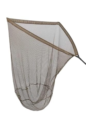 Image of Fox EOS-X 6ft 42" | Carp Fishing Landing Net | Matt Black Carbon Handle to Reduce Flex | Die-Cast Aluminium Spreader Block | Shallow 70cm Soft Olive Green Mesh | Net Bag | Code CLN066
