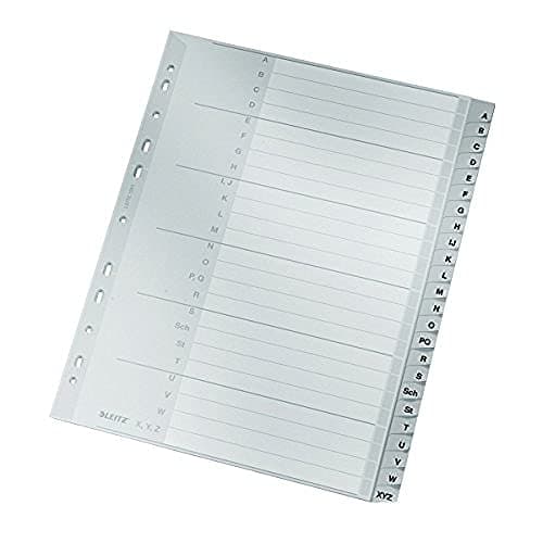 Image of Esselte Leitz A-Z Plastic dividers, A4, PP, 24 Sheets Grey