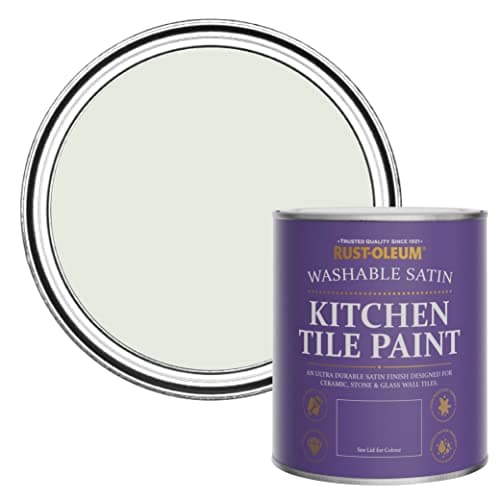 Image of Rust-Oleum Green water resistant Kitchen Tile Paint in Satin Finish - Sage Mist 750ml