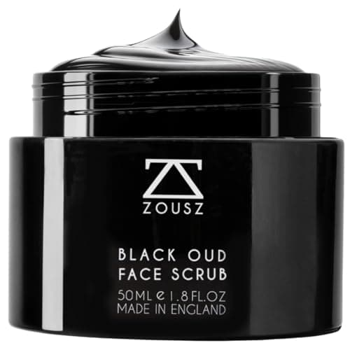 Image of ZOUSZ Black Oud Charcoal Face Scrub Mask for Men – Activated Charcoal Facial Scrub and Face Mask Dual Action for Deep Detox & Exfoliation – Gift for Men, 50mL