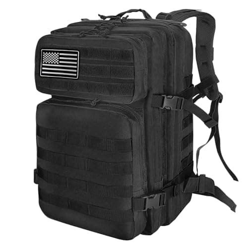 Image of HEMSO Military Backpack 45L Waterproof Tactical Backpack Molle Backpacks Large Assault pack for Travelling Hunting Hiking Camping Fishing Trekking Gym(Black)