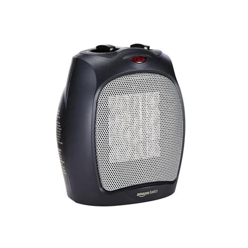 Image of Amazon Basics 1800 Watt Ceramic Space Heater with Adjustable Thermostat - Black