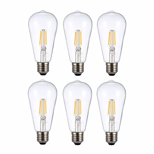 Image of TEKLED® ST64 Filament Vintage LED Bulbs | E27 Edison Screw | Energy Saving 4W Light Bulb 40W Equivalent | NONDIMMABLE Clear 2700K 470LM | 6-Pack | Warm White