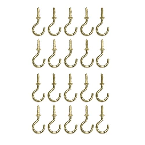 Image of Merriway® BH01114 (20 Pcs) EB Brass Plated Shouldered Cup Mug Hooks, 19 mm (3/4 inch) - Pack of 20 Pieces