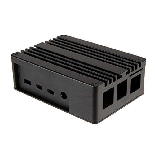 Image of Akasa Pi-4 | Raspberry Pi 4 Case | Fanless Passive Cooling | Pure Aluminium Heatsink | Black Pi Case | Concealed SD Card Slot | Compatible with Raspberry Pi 4 Model B | A-RA08-M1B