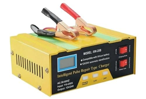 Image of 12V/24V Car Battery Charger with LCD Display Automatic Smart Fast & Trickle Charger Vehicle, Motorcycle, Van, HGV & Lorry Battery Maintainer & Desulfator