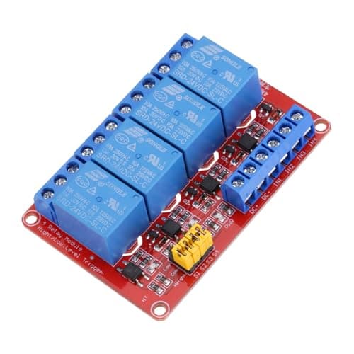 Image of sourcing map DC 24V 4 Channel Relay Module High or Low Level Trigger for Electronics Industrial Home Automation
