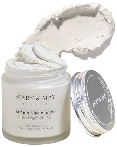 Image of Mary&May Lemon Niacinamide Glow Wash Off Pack - Vitamin C Clarifying, Sebum Control, Deep Hydration - Korean Skincare, EWG Green Grade, Hypoallergenic, 125g