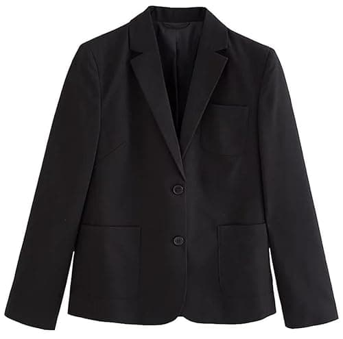Image of Ex UK Store Girls Black School Blazer with Stretch Fabric 9-18Y Smart School Uniform Jacket (17-18Y)