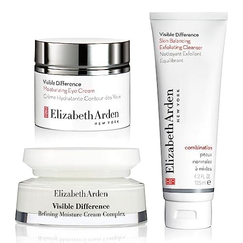 Image of Skincare Bundle: Elizabeth Arden Refining Moisture Cream Complex (75ml) + Visible Difference Moisturizing Eye Cream (15ml) + Skin Balancing Exfoliating Cleanser (125ml)