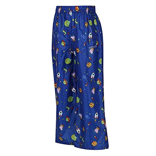 Image of Regatta Kids Peppa Pig Waterproof Pack-It Overtrousers Blue