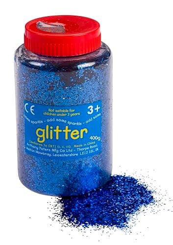 Image of Glitter | 400 Gram tub | Shaker lid for Easy Pouring | Arts and Crafts | Glitter Art | Blue