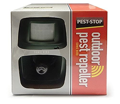 Image of Pest-Stop Outdoor Sonic Bird Repeller – Motion Sensor with Pre-Programmed Sounds – Wall or Ground Mount – Deters Pigeons, Crows, Gulls & Starlings – Battery Operated