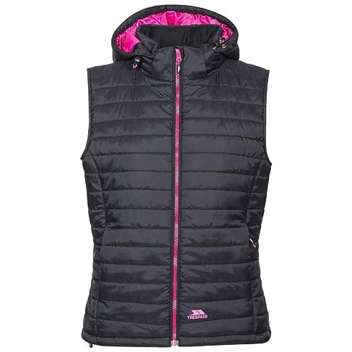 Image of Trespass Womens Gilet Aretha - Lightly Padded with Bubble Stitching, 2 Low Profile Zip Pockets, Hem Adjusters, Inner Storm Flap, Contrast Lining and Front Zip, Detachable Hood with Stud Fastenings