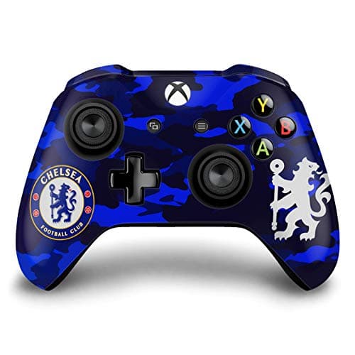 Image of Head Case Designs Officially Licensed Chelsea Football Club Camouflage Mixed Logo Vinyl Sticker Gaming Skin Decal Cover Compatible With Xbox One S/X Controller