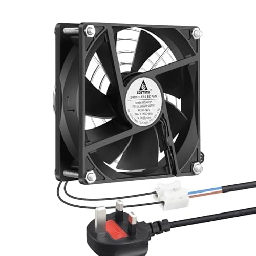 Image of GDSTIME 92mm Computer Fan 220V 92mm x 25mm 240V PC Cooling Fan EC AC Axial Brushless Cooling with AC Plug For Server Cabinet Ventilation Replacement